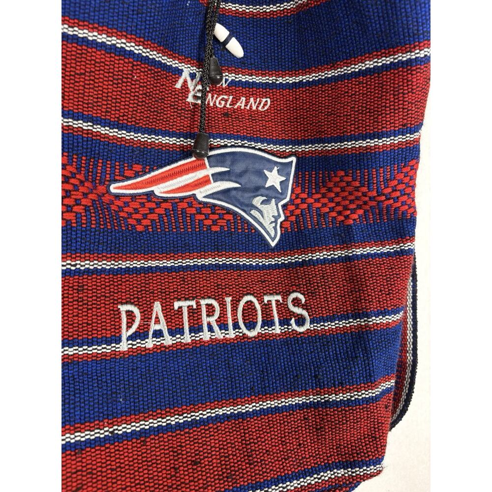 New England Patriots Woven Baja Drawstring Backpack Embroidered Red Blue NFL - Picture 7 of 14